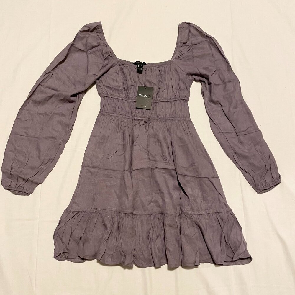 Forever 21 Smocked Dress Long Sleeve Womens Size Small